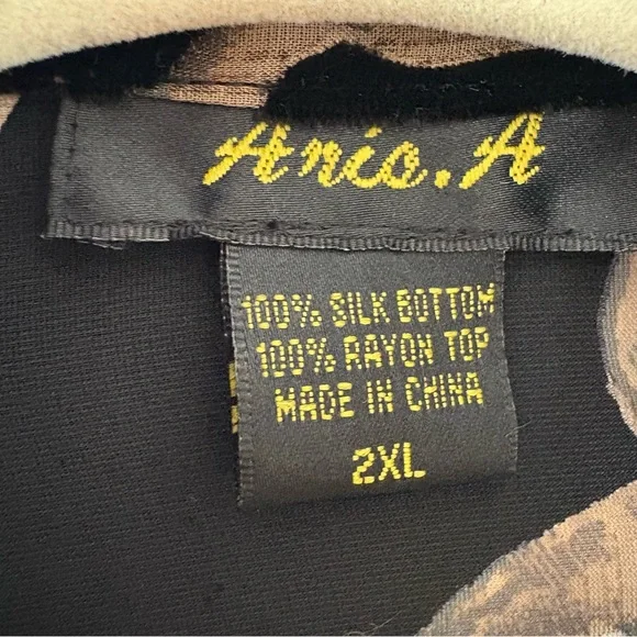 Vintage Y2K kimono outerwear blouse cardigan top black oriental XXL boho - Picture 7 of 7